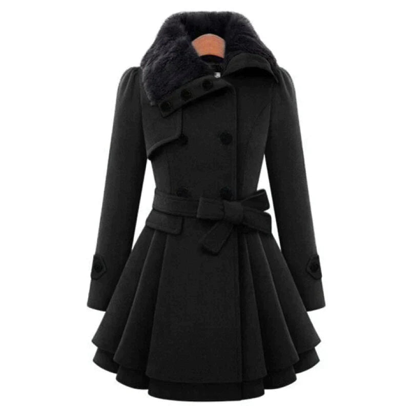 Claudia vintage flair trench coat, tailored womens outerwear shown in a classic silhouette