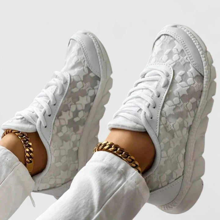 Khalyria white comfortable sneakers for everyday wear, side view