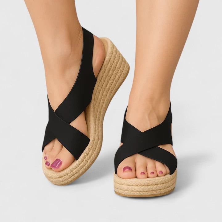 Marilysa | Espadrille Wedge Sandals with Buckle Strap