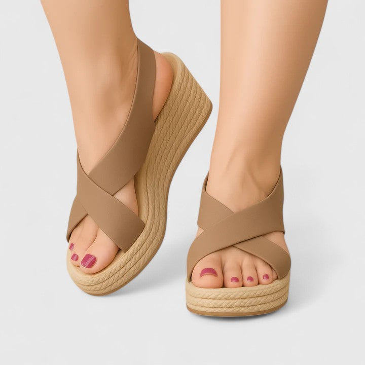 Marilysa | Espadrille Wedge Sandals with Buckle Strap