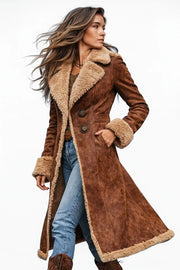 Madeline timeless long coat with elegant vintage-inspired silhouette for women