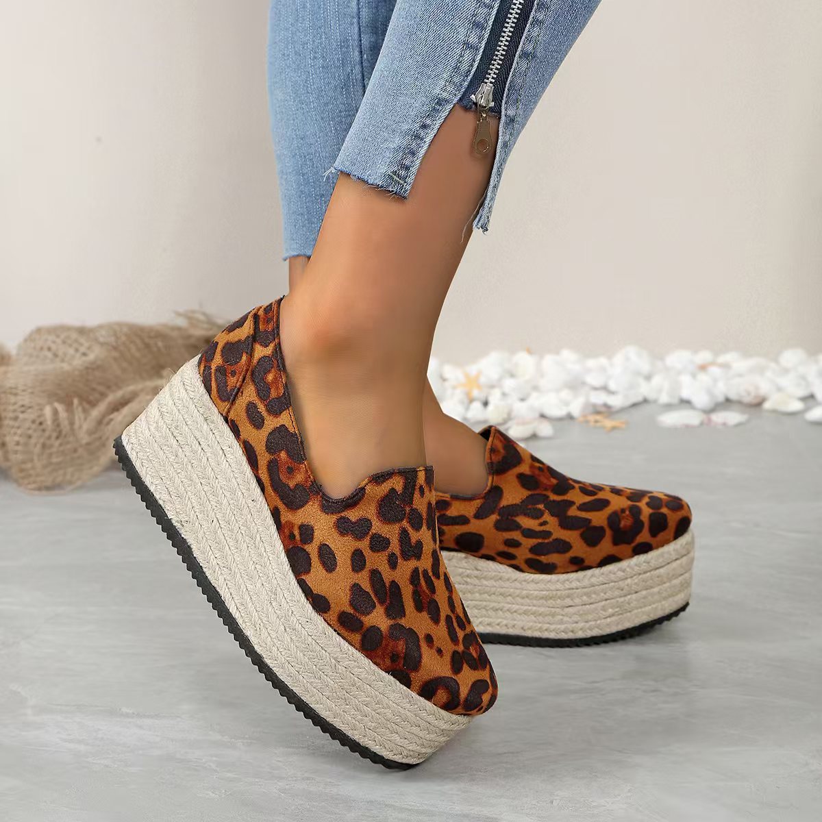 Ruby platform sneakers shown in white, black, khaki and leopard finishes