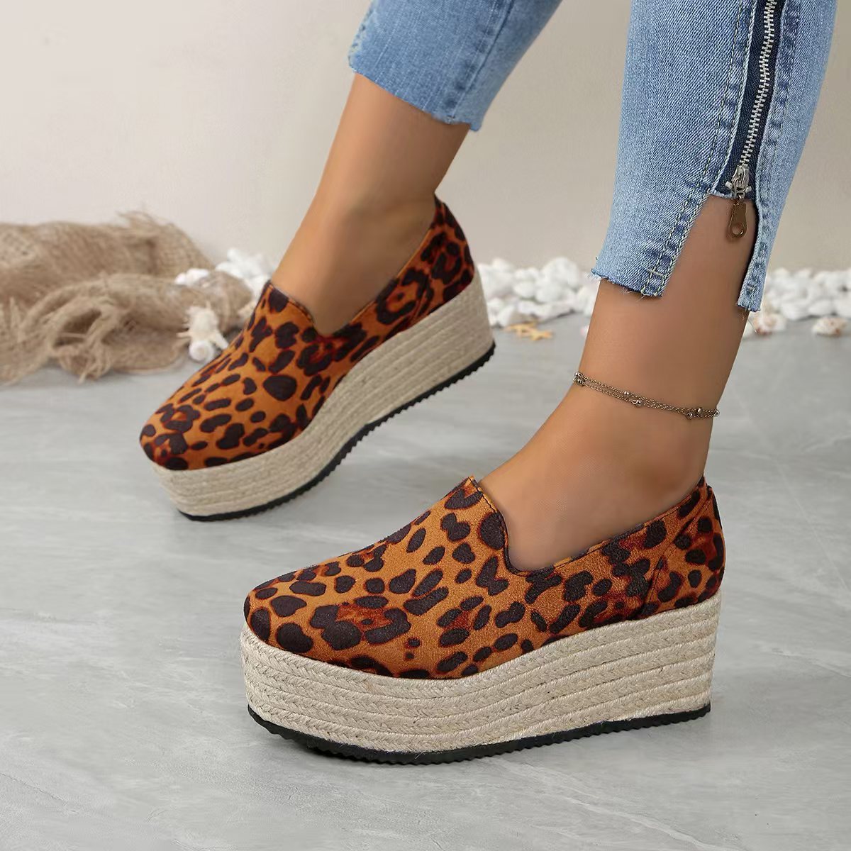 Ruby platform sneakers shown in white, black, khaki and leopard finishes