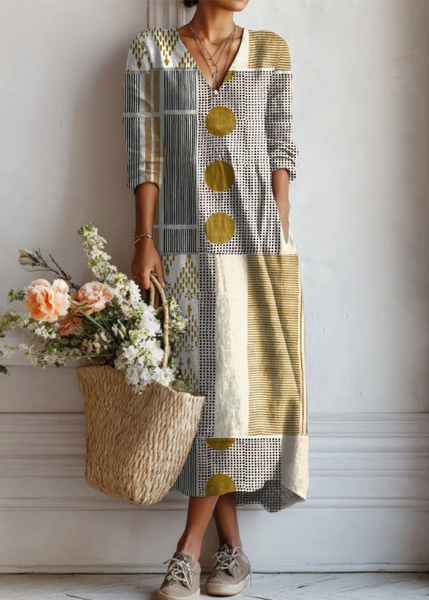 Emily bohemian multicolour maxi dress with flowing relaxed silhouette