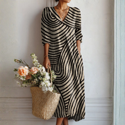 Grace timeless vintage-inspired multicolour dress with feminine silhouette