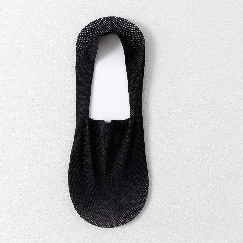 Invisible low-cut anti-slip cotton socks shown in neutral colours