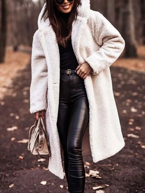 Emily classic tailored winter coat shown in neutral tones