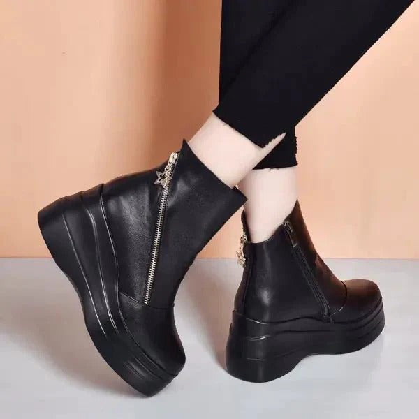 Zyvara | Cushioned Platform Boots with Non-Slip Sole
