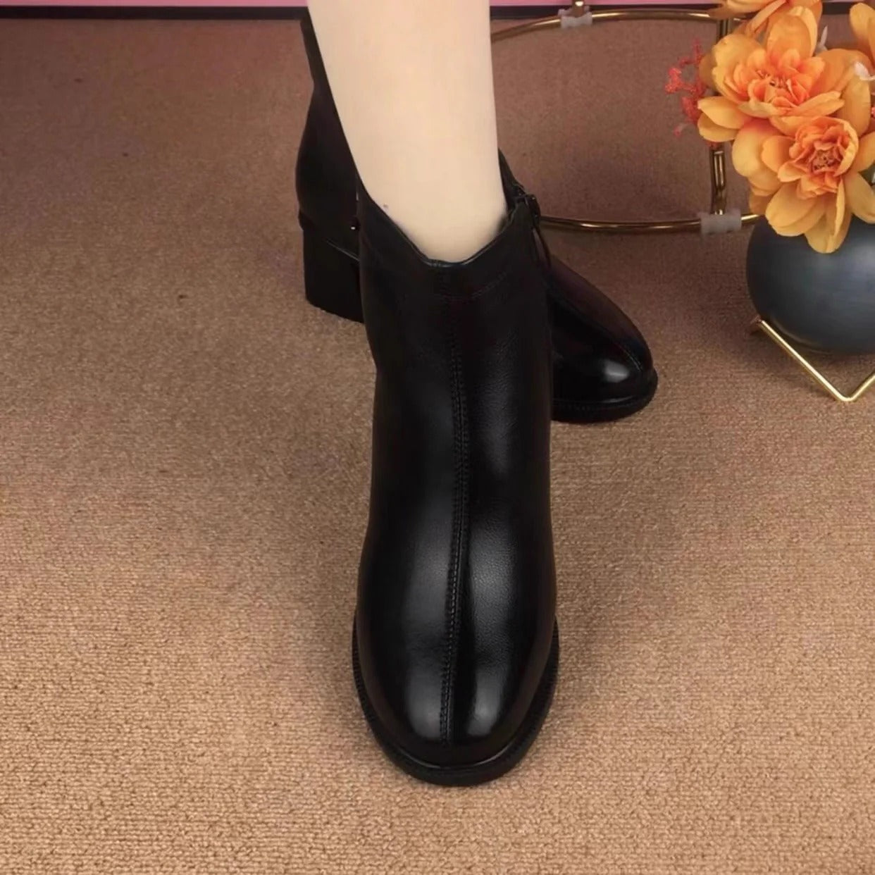Avenis | Thick-Heel Ankle Boots with Non-Slip Sole
