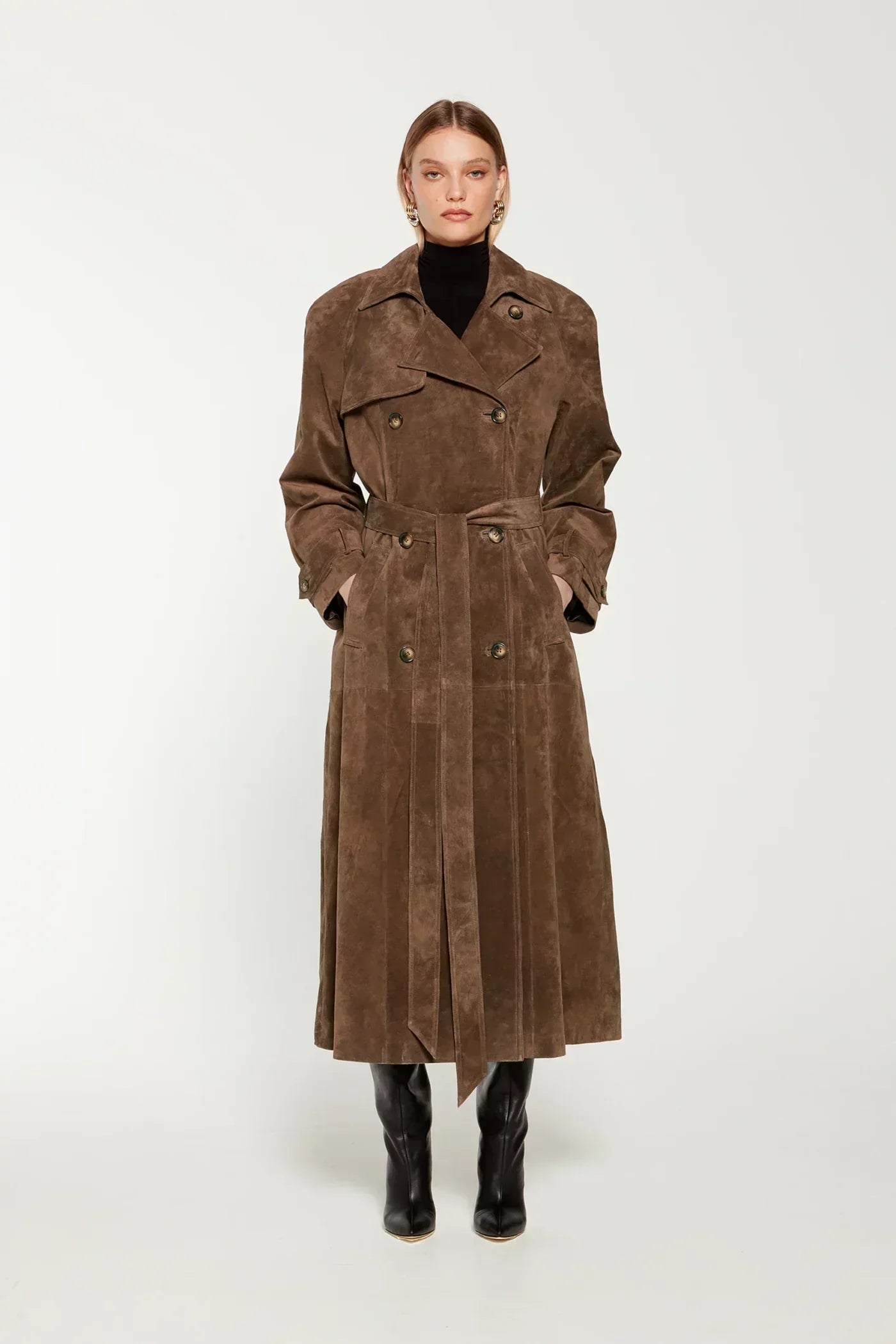 Chantal belted trench coat styled for a polished everyday look