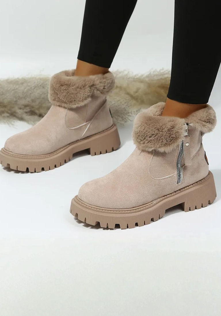 Besie | Fleece-Lined Zip Boots with Non-Slip Sole