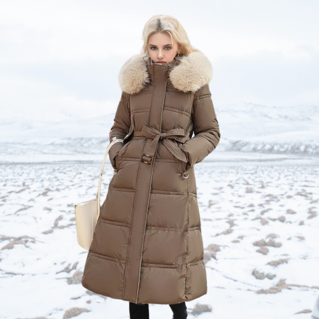 Lucia tailored parka with cosy fur-trimmed hood, shown in multiple colours