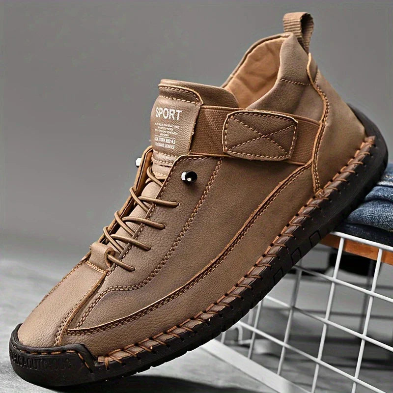 Reva cushioned slip-on leather sneakers shown in white, black and colour options