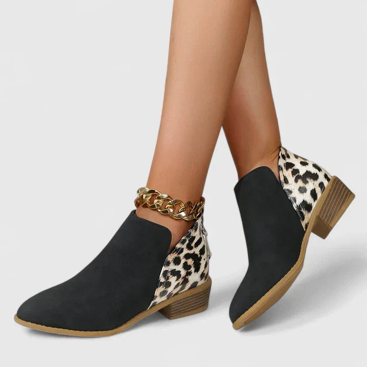 Elyzandra | Block Heel Boots with Back Zipper