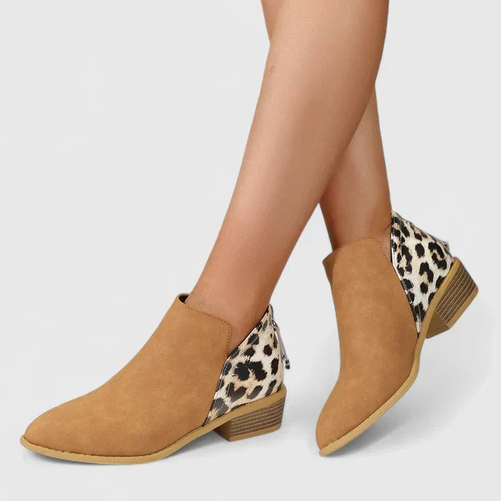Elyzandra | Block Heel Boots with Back Zipper