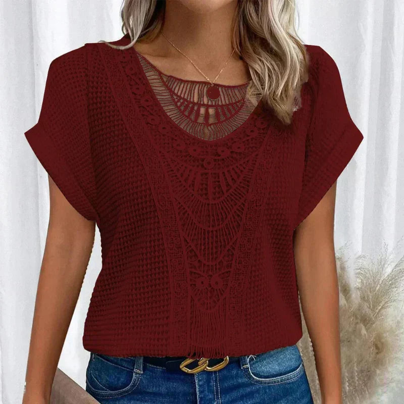 Shirley lace blouse for women shown in soft feminine styling