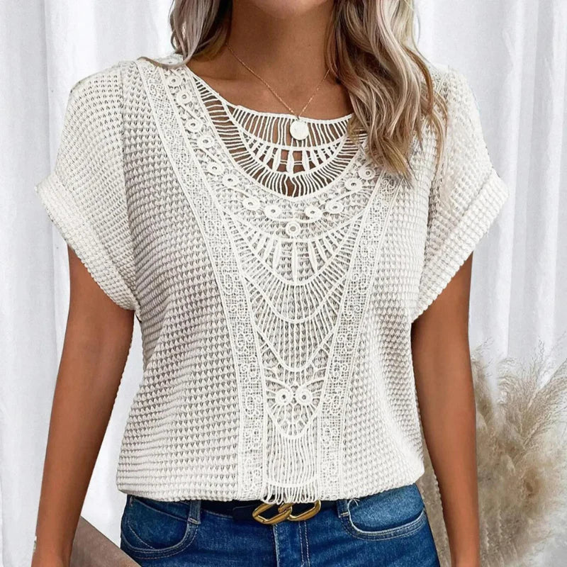 Shirley lace blouse for women shown in soft feminine styling