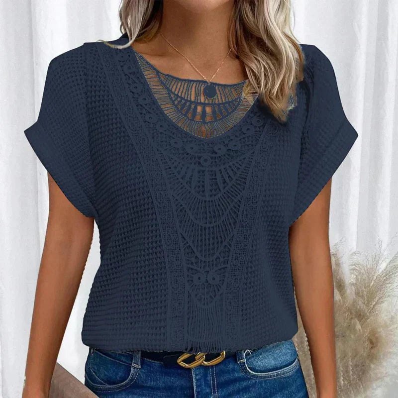 Shirley lace blouse for women shown in soft feminine styling