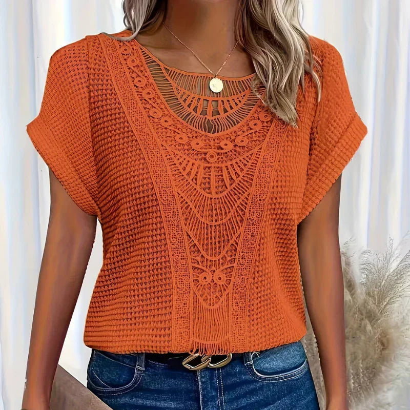 Shirley lace blouse for women shown in soft feminine styling