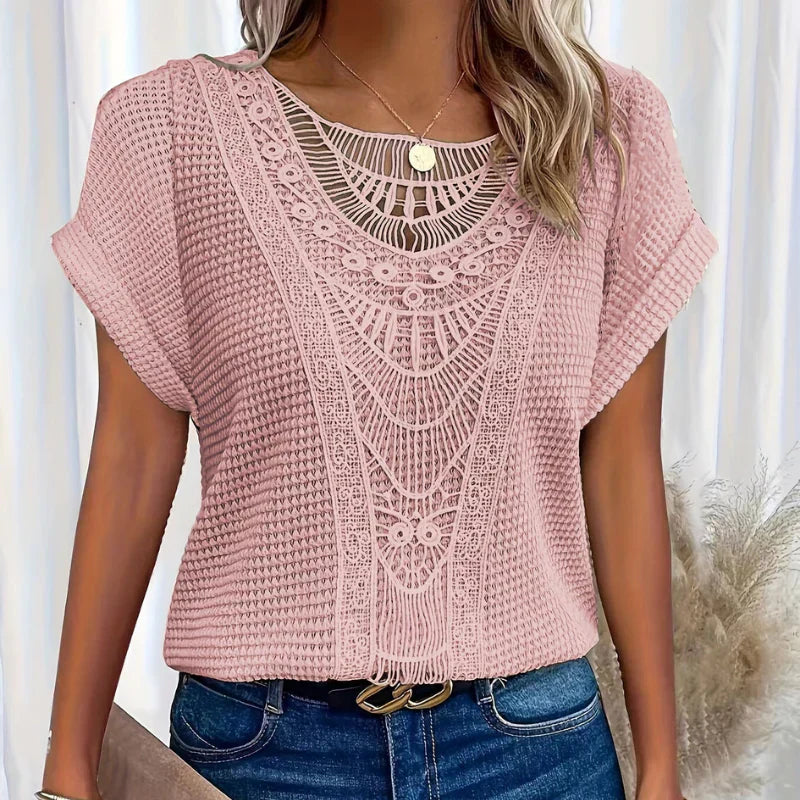 Shirley lace blouse for women shown in soft feminine styling