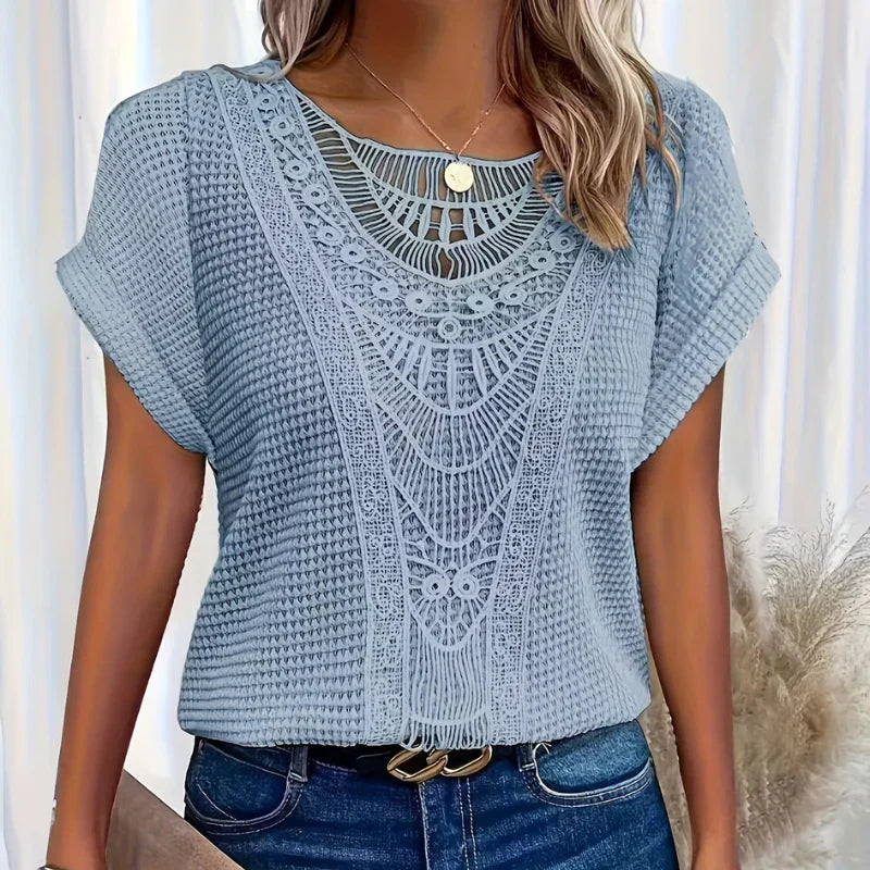 Shirley lace blouse for women shown in soft feminine styling