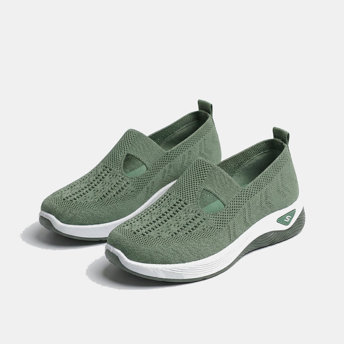 Womens cushioned slip-on shoes shown in several colours