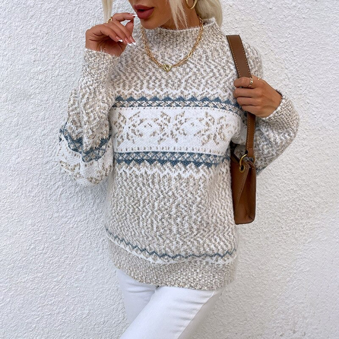 Melanie timeless knit jumper shown in blue, sky blue, pink and beige colours