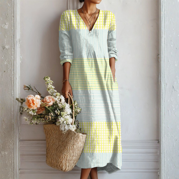 Olivia crisp linen-look dress with a relaxed, flowing silhouette