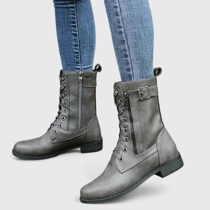 Karyssah comfortable everyday ankle boots shown in light brown, black and grey