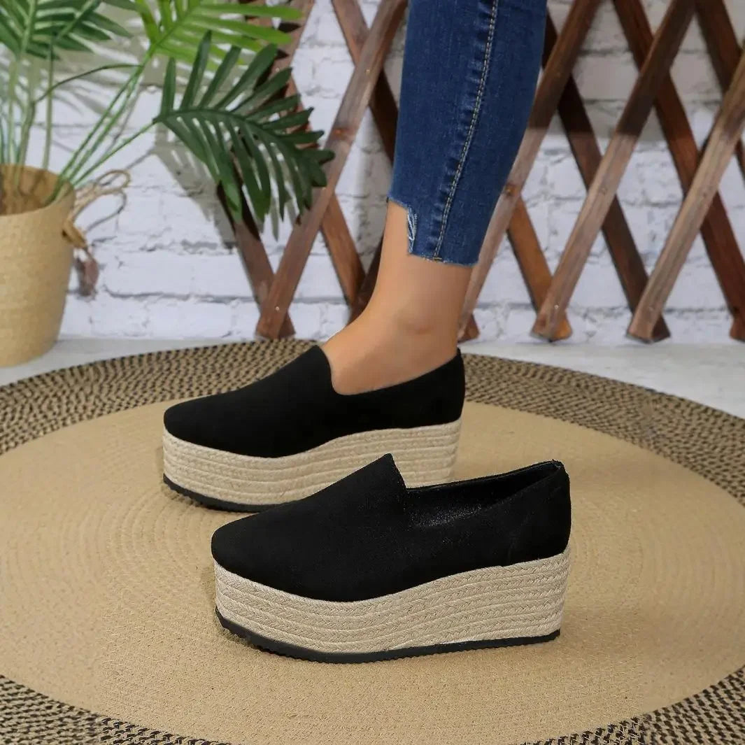 Ruby platform sneakers shown in white, black, khaki and leopard finishes