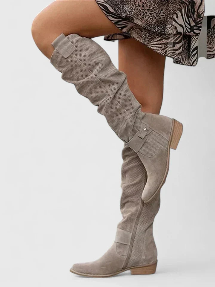 Jayzmarah | Perforated Low-Heel Ankle Boots
