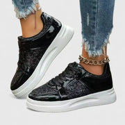 Faynelle orthopedic comfort shoes shown in silver, gold, black and rose red