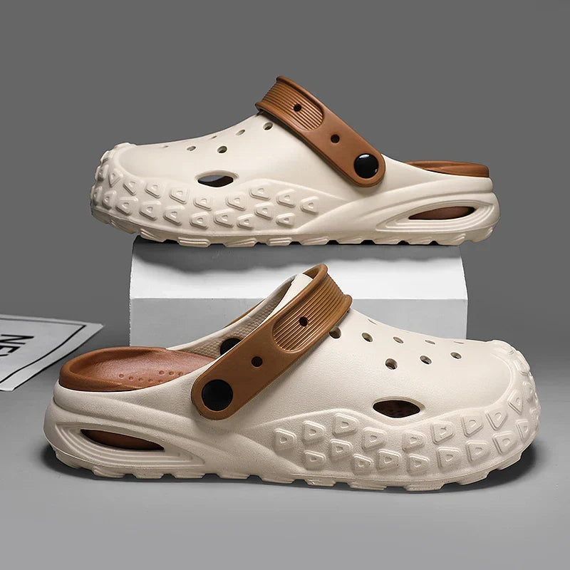 Soft slip-on slides with cushioned sole, shown in beige, white and grey with optional lace detail