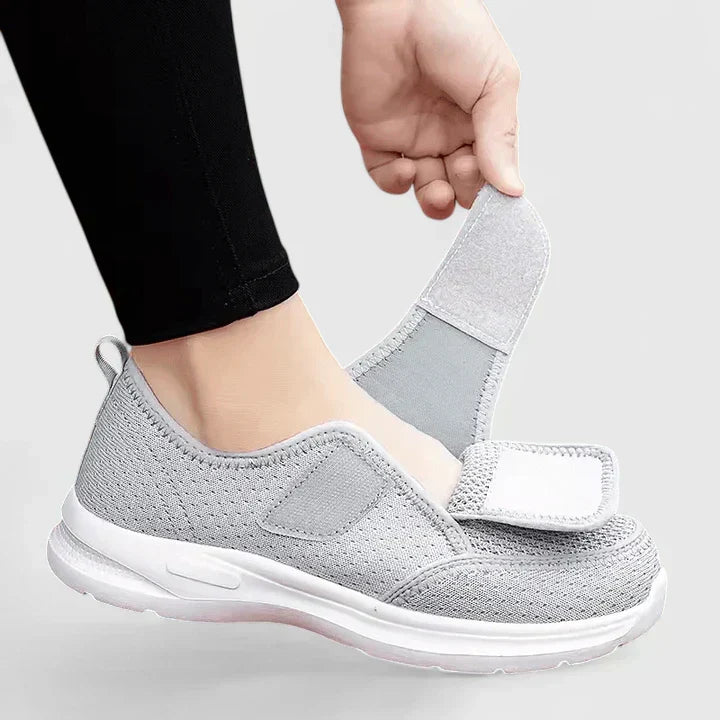 Comfortable everyday slip-on shoes in grey and black for women