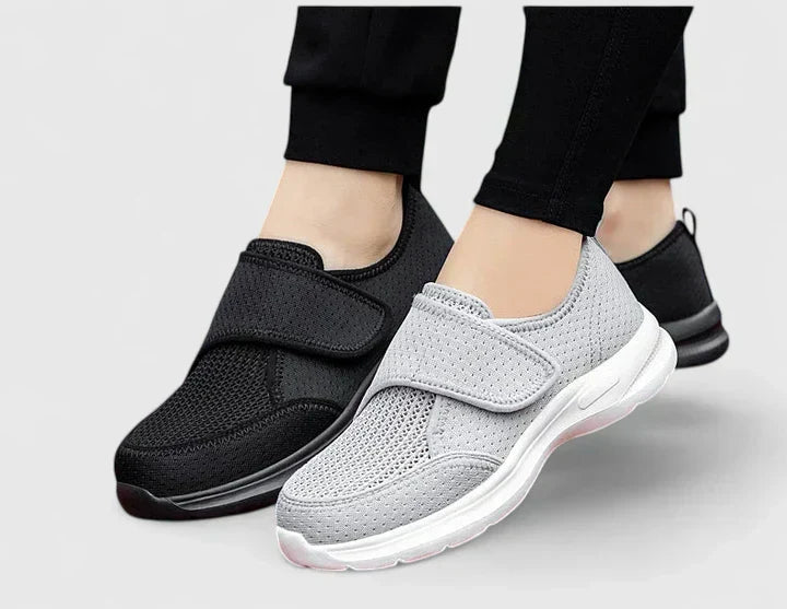 Comfortable everyday slip-on shoes in grey and black for women