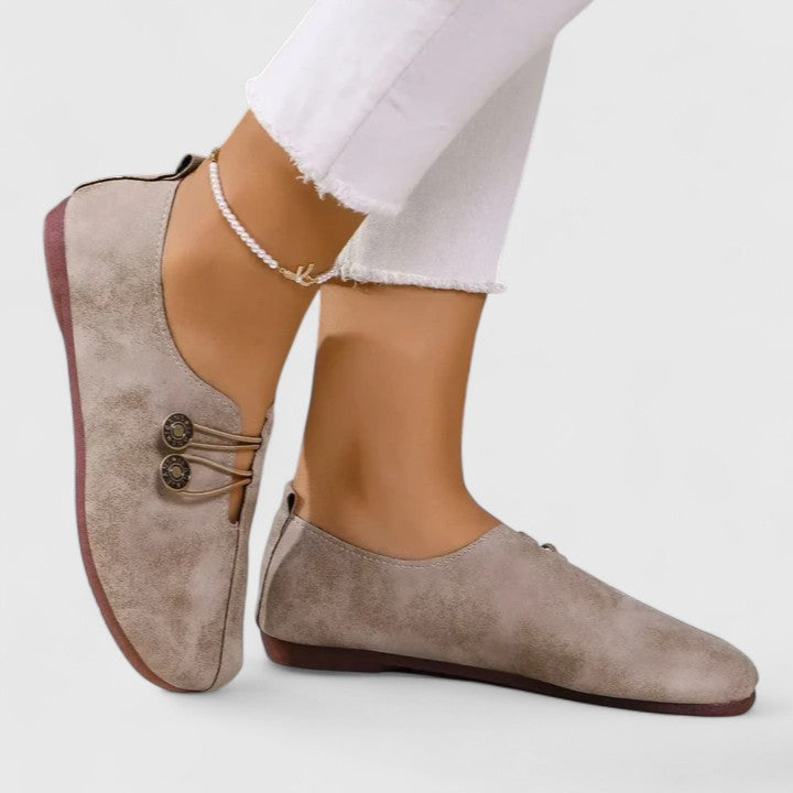 Kyline elegant slip-on loafers shown in light brown, black, navy blue and dark brown