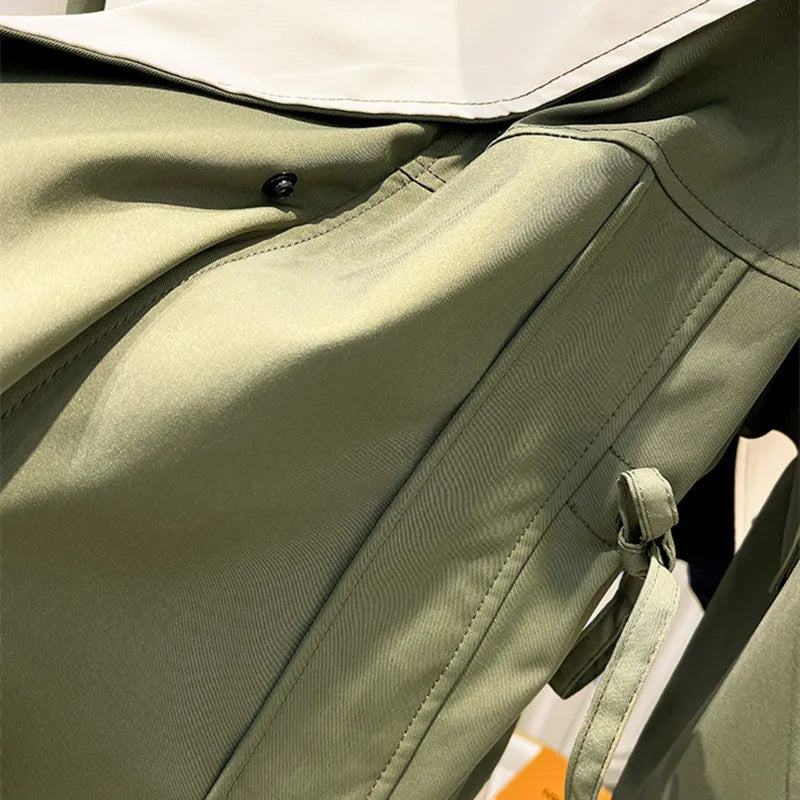 Fiore double-layer windbreaker jacket with drawcord waist and elastic cuffs in white, green and black