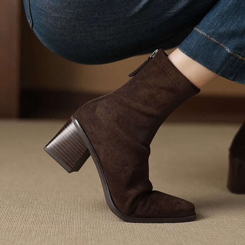 Vynce | Side-Zip Boots with Stable Heel