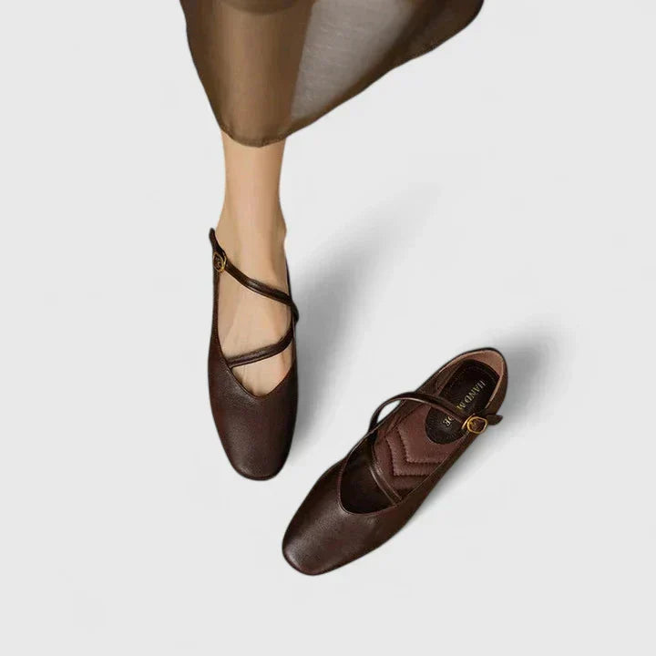 Kymberly comfortable everyday flat shoes shown in brown, black and coffee tones