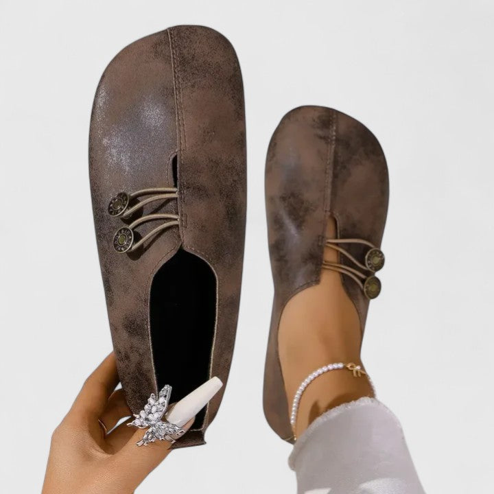 Kyline elegant slip-on loafers shown in light brown, black, navy blue and dark brown