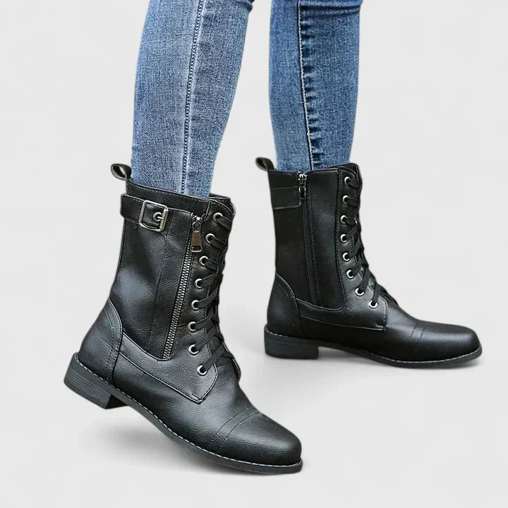 Karyssah comfortable everyday ankle boots shown in light brown, black and grey
