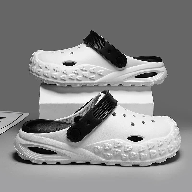 Soft slip-on slides with cushioned sole, shown in beige, white and grey with optional lace detail