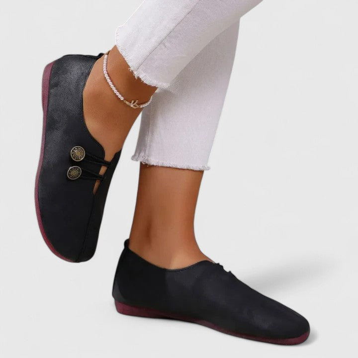 Kyline elegant slip-on loafers shown in light brown, black, navy blue and dark brown