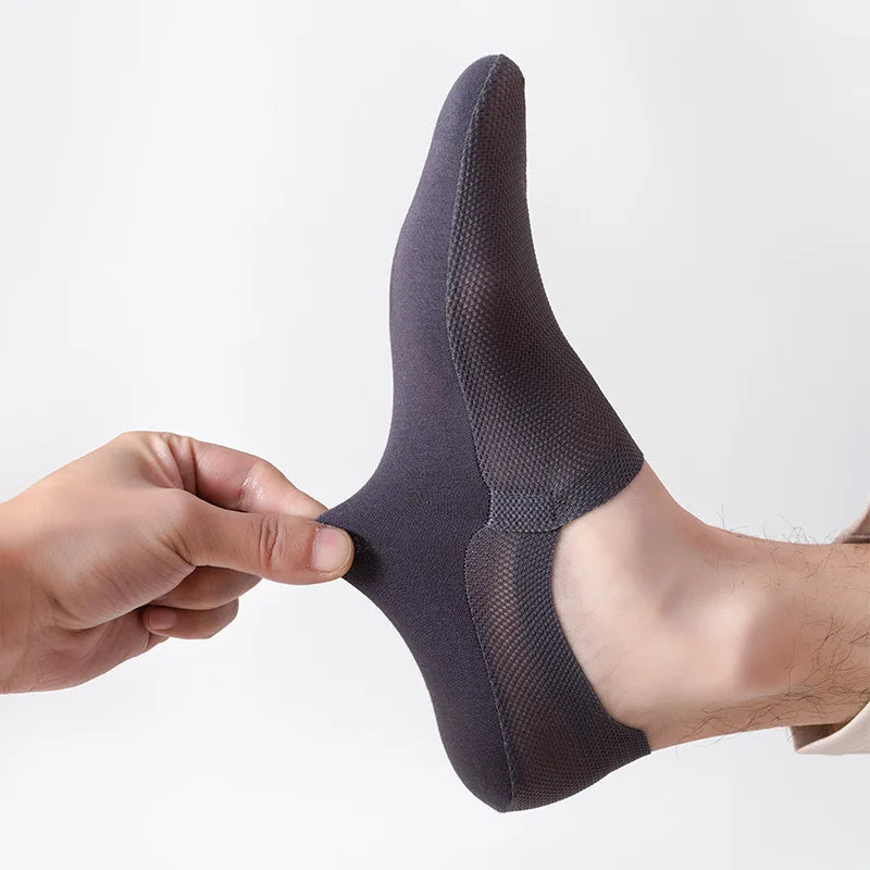 Invisible low-cut anti-slip cotton socks shown in neutral colours