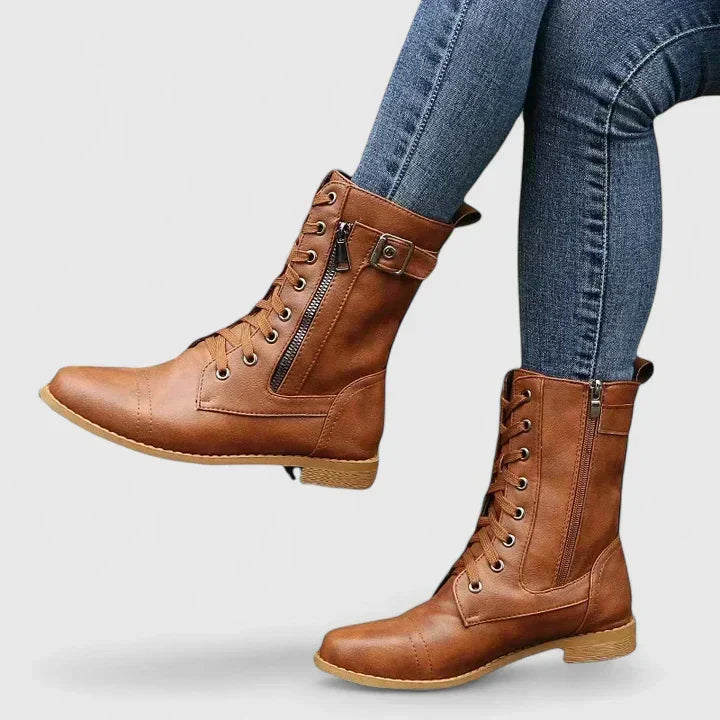 Karyssah comfortable everyday ankle boots shown in light brown, black and grey