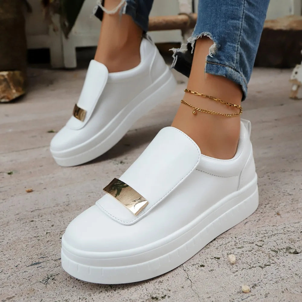 Lottie heritage platform sneakers shown in white, navy, black and olive green