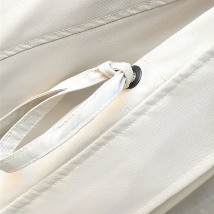 Fiore double-layer windbreaker jacket with drawcord waist and elastic cuffs in white, green and black