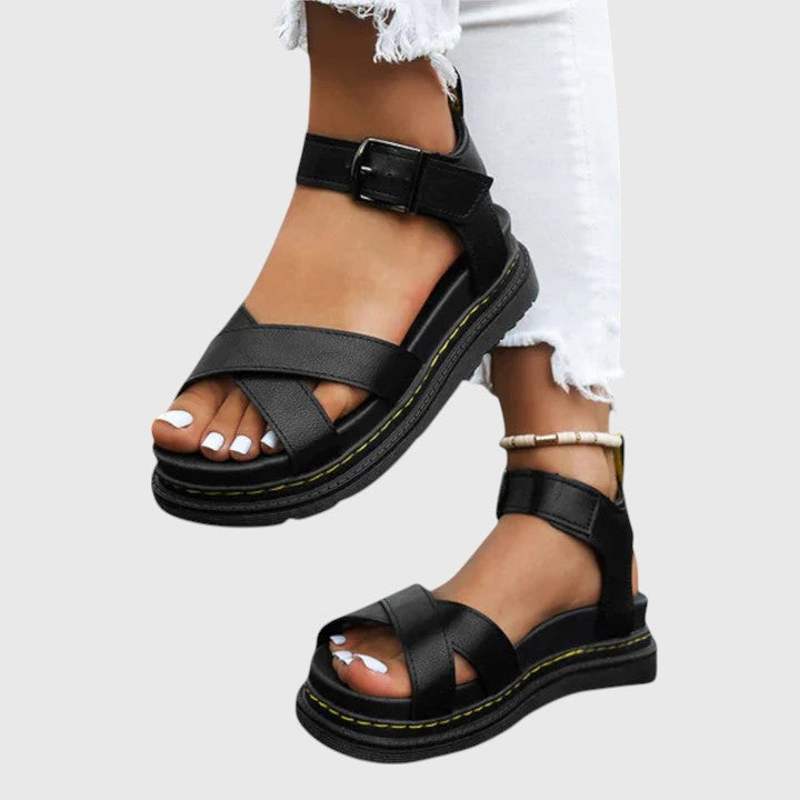 Marcella | Lightweight Summer Sandals in Black, White, Brown