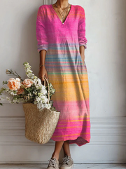 Marit multicolour everyday comfort dress with a relaxed silhouette and pockets