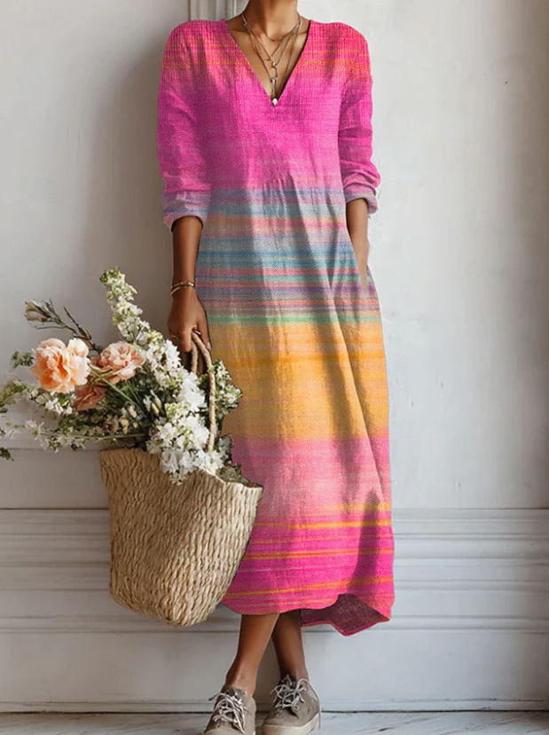 Marit multicolour everyday comfort dress with a relaxed silhouette and pockets